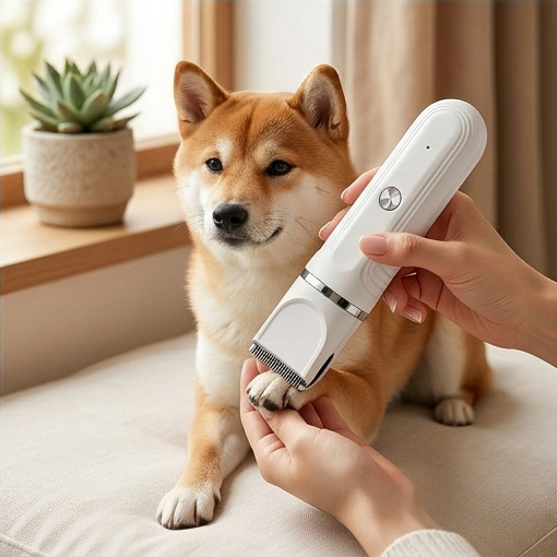 칼노 4in1 다용도 반려동물 미용기 강아지 고양이 바리깡 이발기 저소음